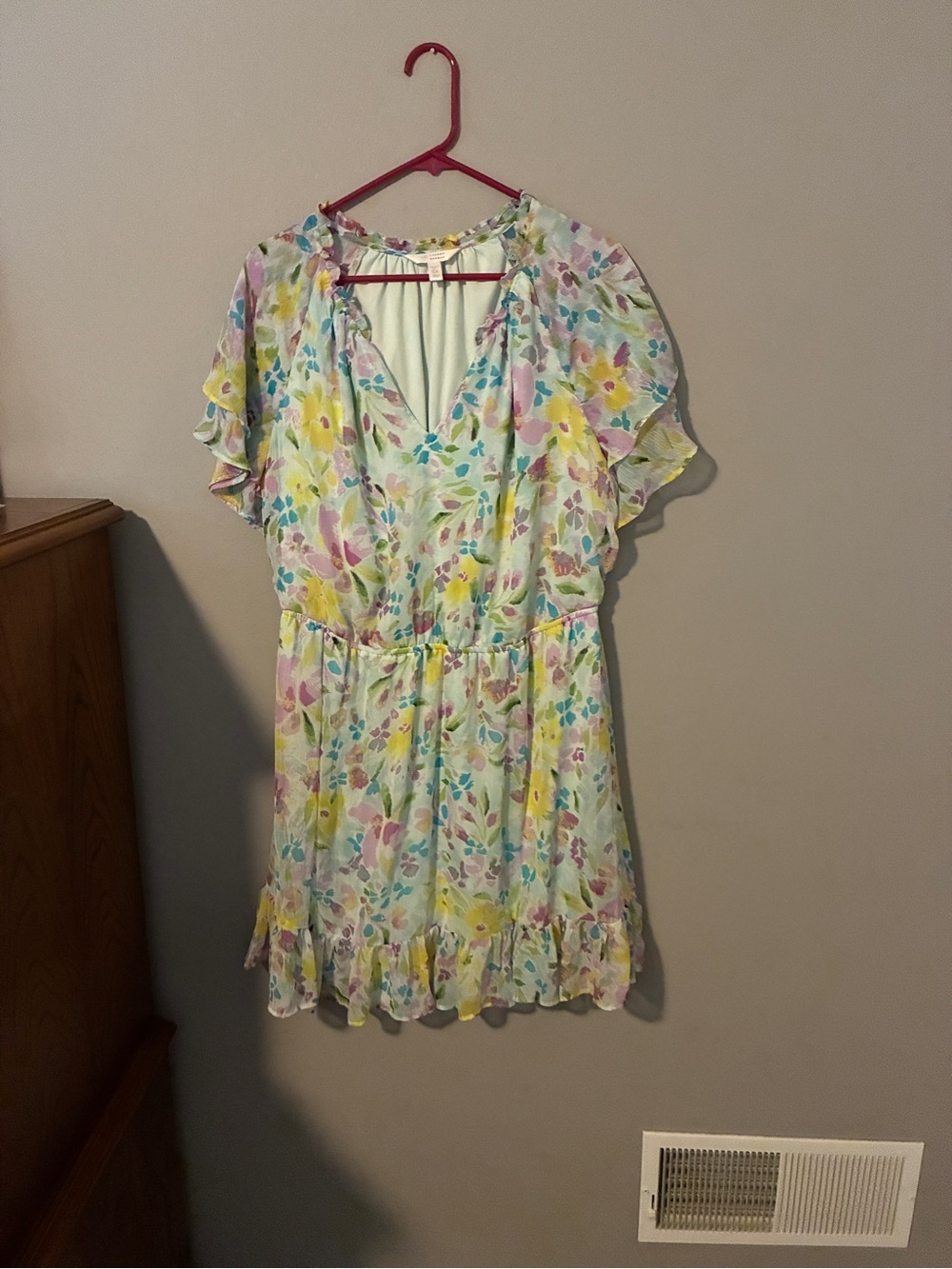 LC Lauren Conrad Pastel Floral Ruffle Dress
